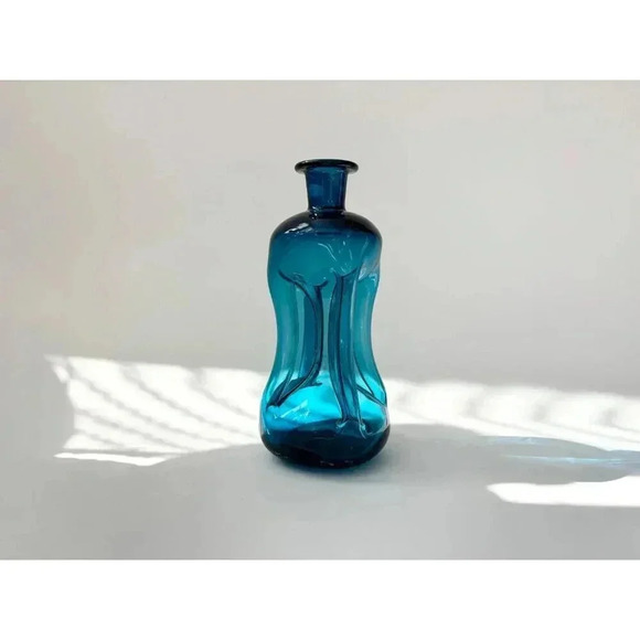Vintage Kluk Kluk Holmegaard Vintage Midcentury Modern Glass Decanter - 10" - Picture 9 of 10